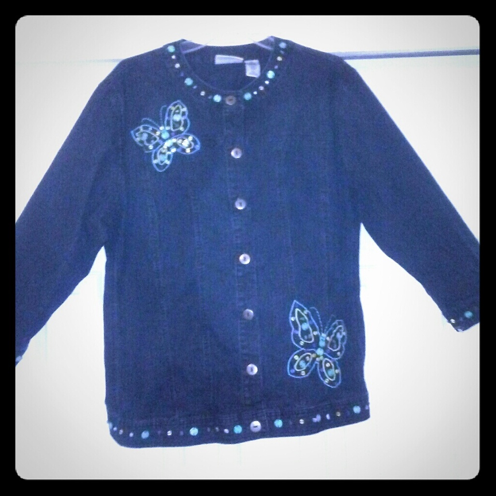 Alfred Dinner Women's Denim Jacket Plus Size 18W